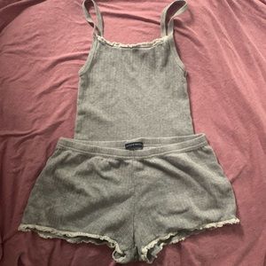 Brandy Melville grey lace pj set